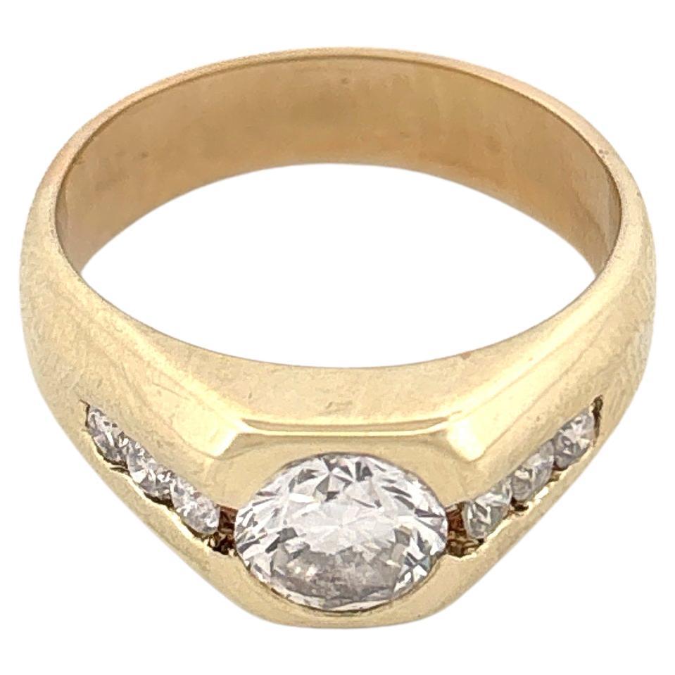14K Yellow Gold GIA Certified Diamond Engagement Ring, 20th Century