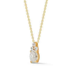 14K Gold 0,045 ct. tw. Ø & 1,08 ct. tw. Zentraldiamant-Anhänger im Labor gezüchtet