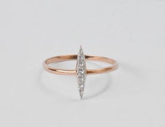 14k Gold 0.05 Carat Diamond Spikey Ring for Her