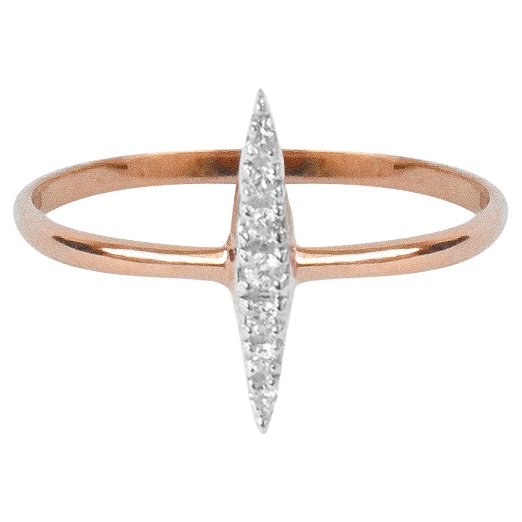 Bague en or 14 carats avec diamants de 0,05 carat pour elle