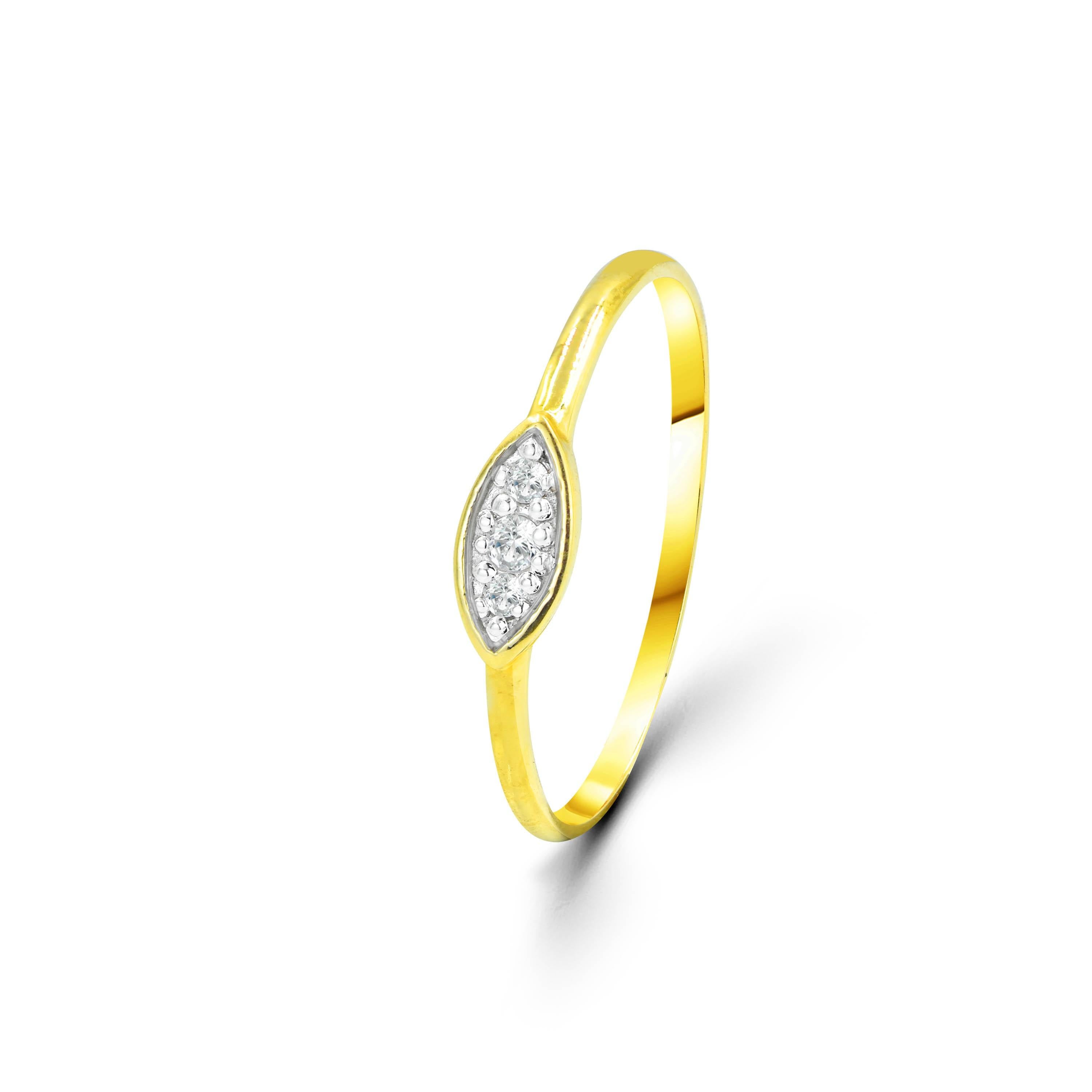 For Sale:  14K Gold 0.05 Carat Marquise Diamond Dainty Minimalist Stacking Ring 3