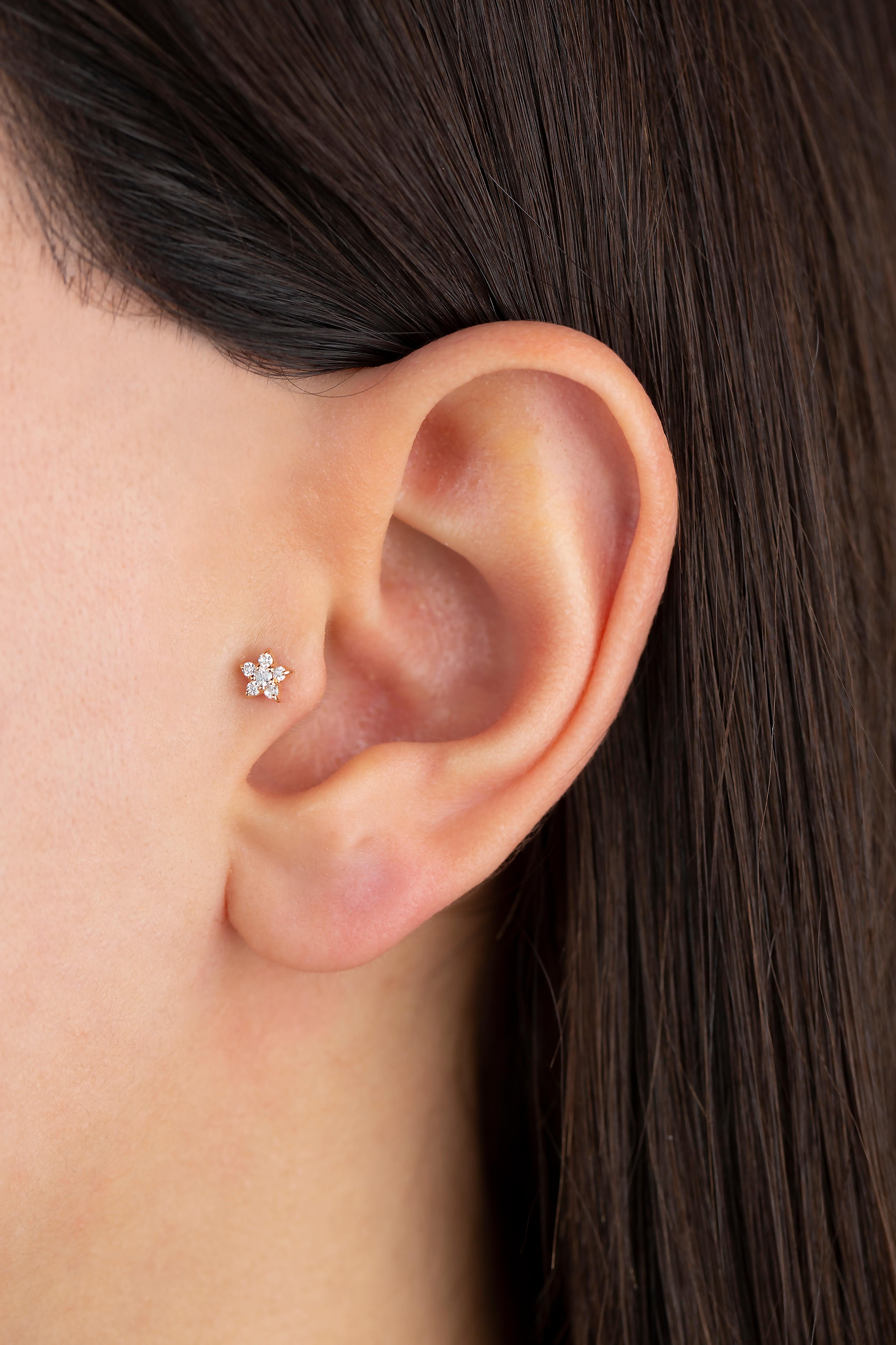 14K Gold 0.05 Ct Diamant Stern Piercing, Gold Diamant Stern Ohrring

Sie können das Piercing auch als Ohrring verwenden! Auch dieses Piercing ist geeignet für Tragus, Nase, Helix, Lappen, flach, Medusa, Monreo, Labret und Stud.

Dieses Piercing