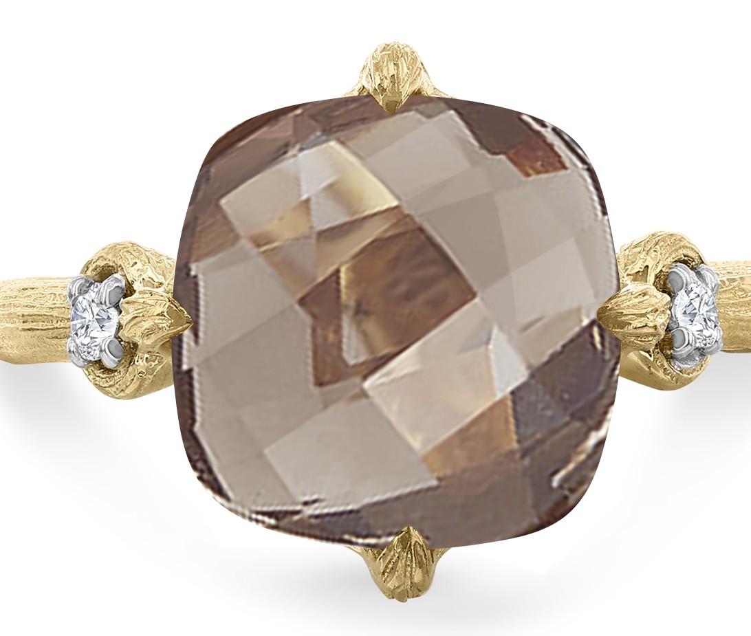 in vendita:  Oro 14K 0,05 ct. tw. Anello Cocktail con diamante e pietra colorata Topazio Fumè da 3,5 carati 4