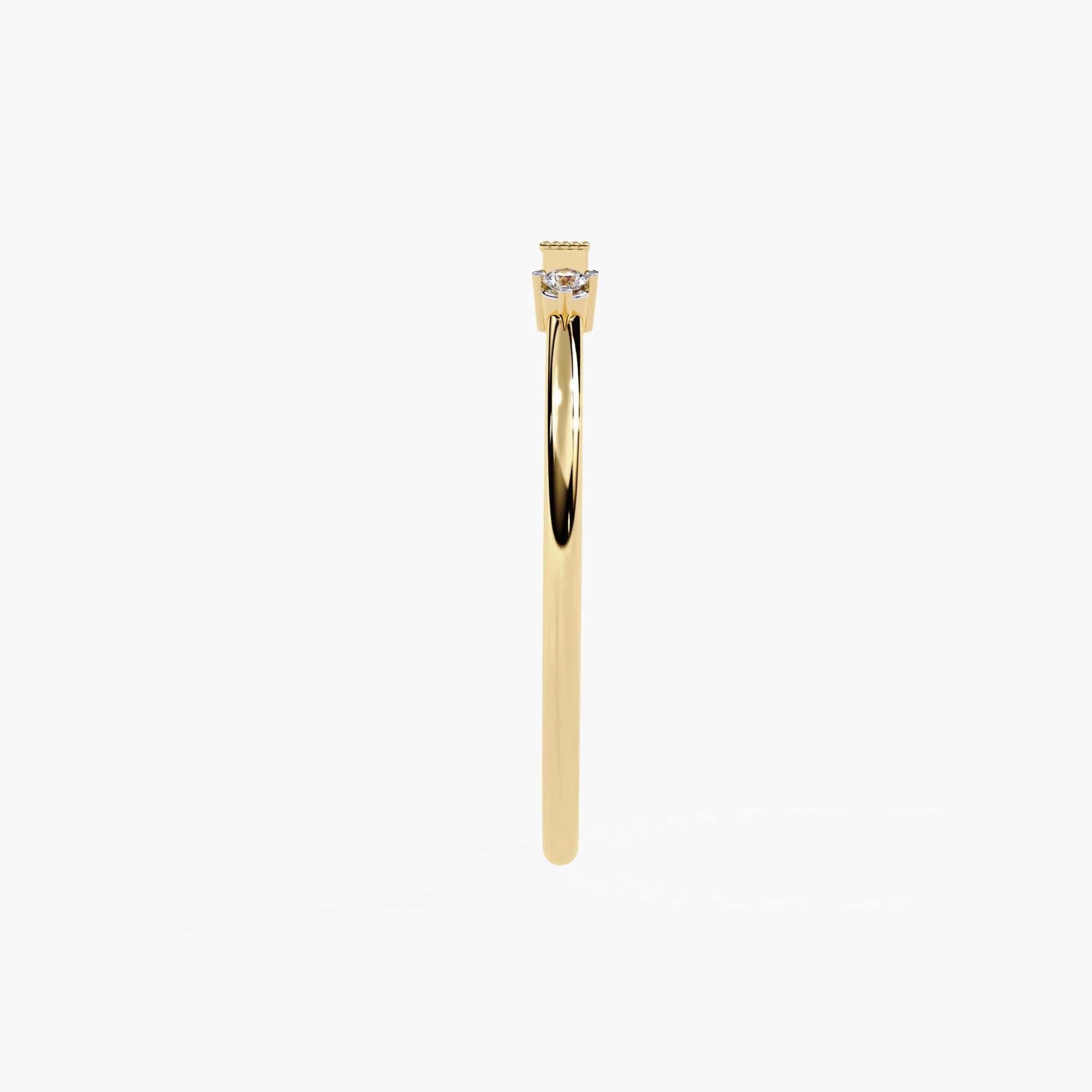 Taglio baguette Oro 14K 0,05 Ctw Anello con diamante naturale baguette SI GH in vendita