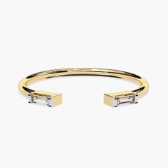 14K Gold 0.05 Ctw Duo Baguette Ring SI GH