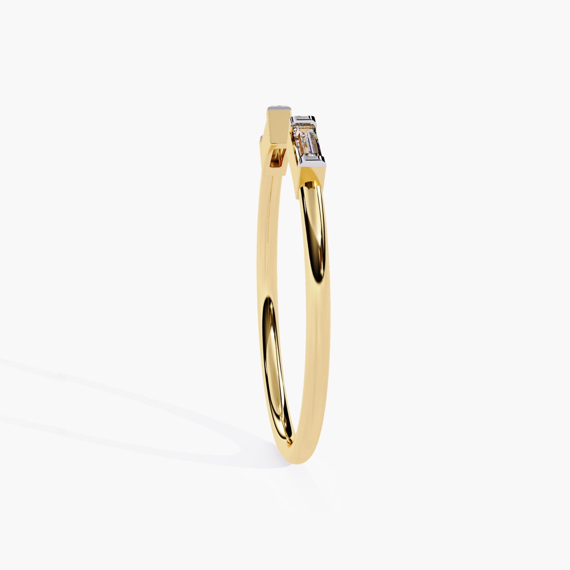 Taglio baguette Anello Duo Baguette in oro 14K 0,05 Ctw SI GH in vendita