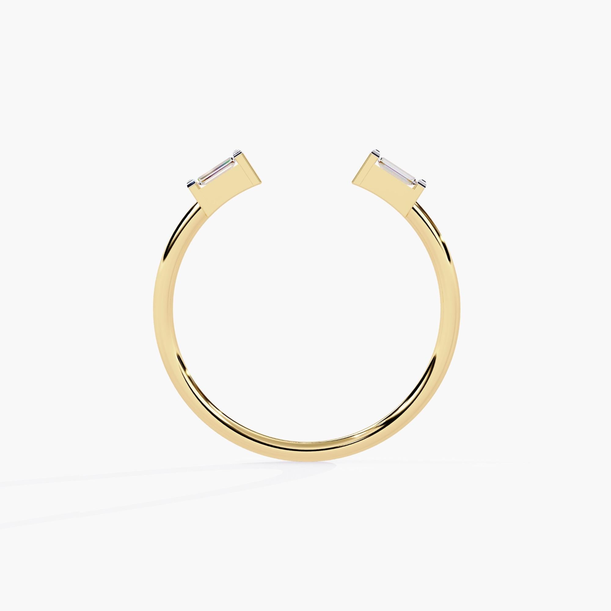 Anello Duo Baguette in oro 14K 0,05 Ctw SI GH In condizioni Nuovo in vendita a New York, NY