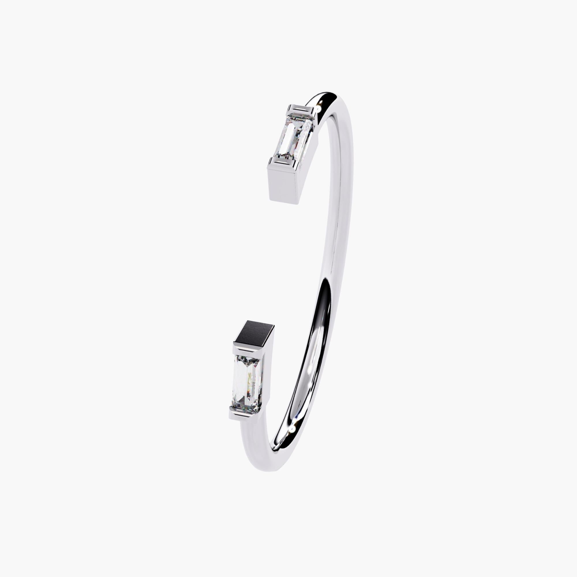 Anello Duo Baguette in oro 14K 0,05 Ctw SI GH in vendita 1