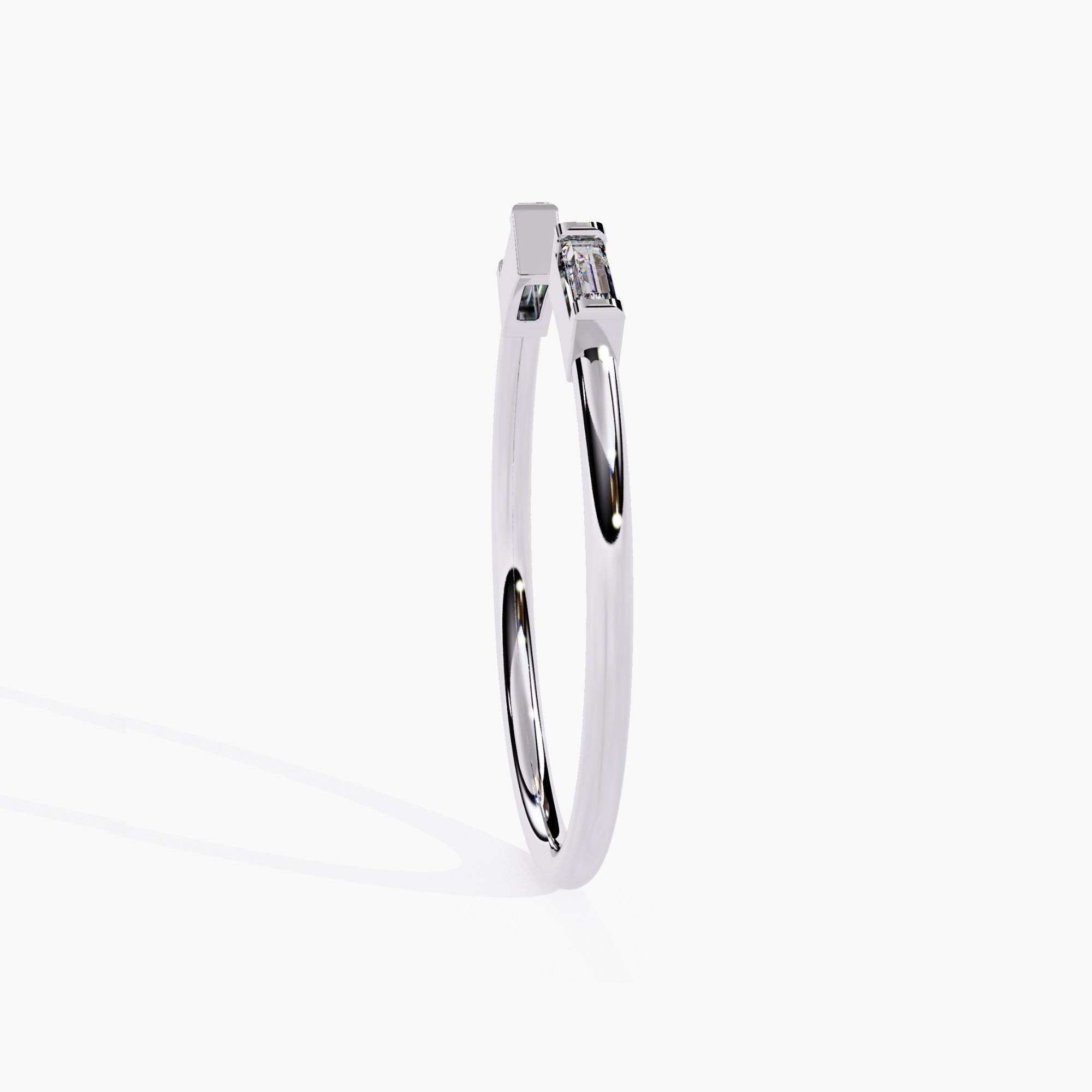 Anello Duo Baguette in oro 14K 0,05 Ctw SI GH in vendita 2