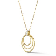 14K Gold 0.06 ct. tw. Cascading Circles Pendant Necklace
