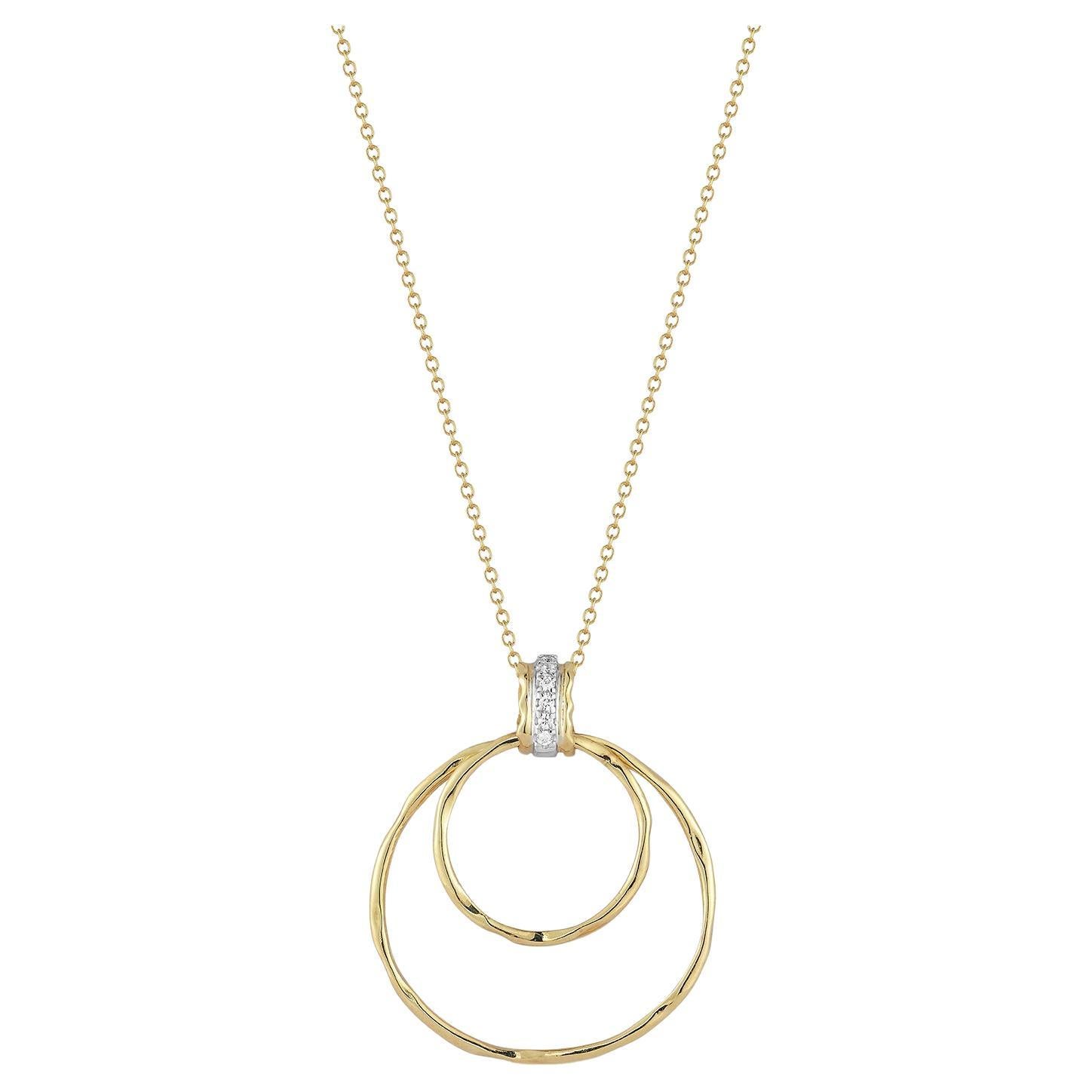 14K Gold 0.06 ct. tw. Cascading Circles Pendant Necklace