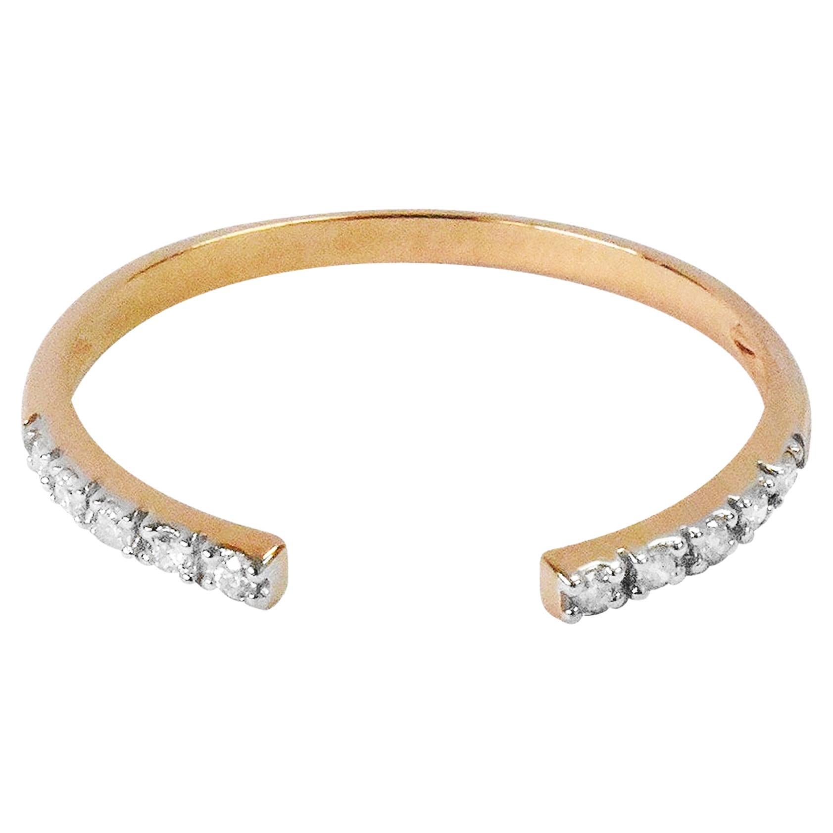 14K Gold 0.07 Carat Diamond Open stacking ring Ring 