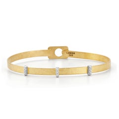14K Gold 0.07 ct. tw. 4mm gehämmerte Armspange Armband