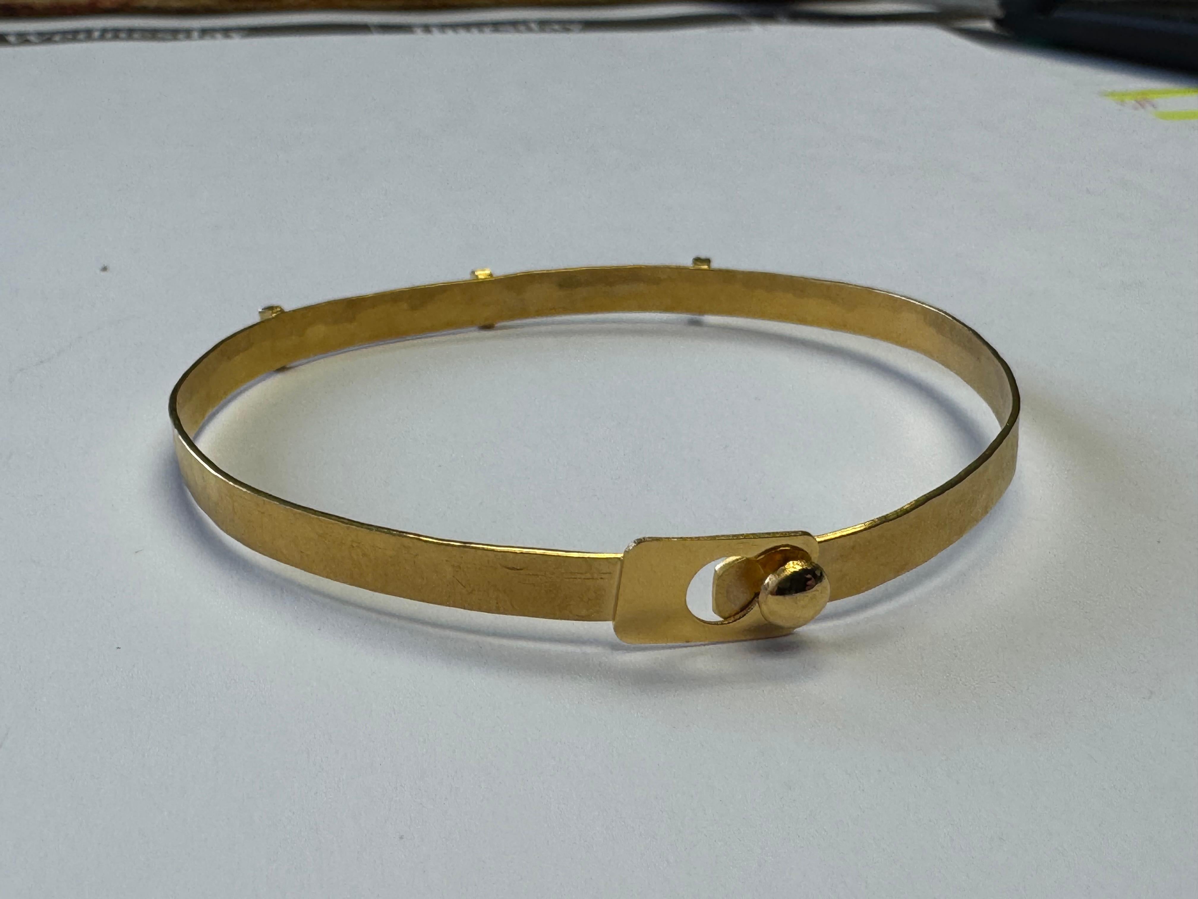 De las mujeres Oro de 14K 0,07 ct. tw. Pulsera martillada de 4 mm en venta