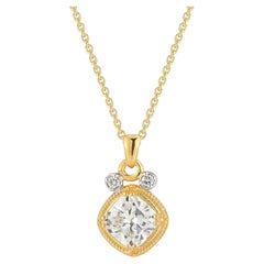 14K Gold 0.07 ct. tw. Natural Diamond & 2.56 ct. tw. Lab Grown Diamond Pendant