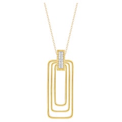 14K Gold 0.08 ct. tw. Graduating Rectangle Pendant