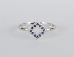 14k Gold 0.10 Carat sapphire clover ring