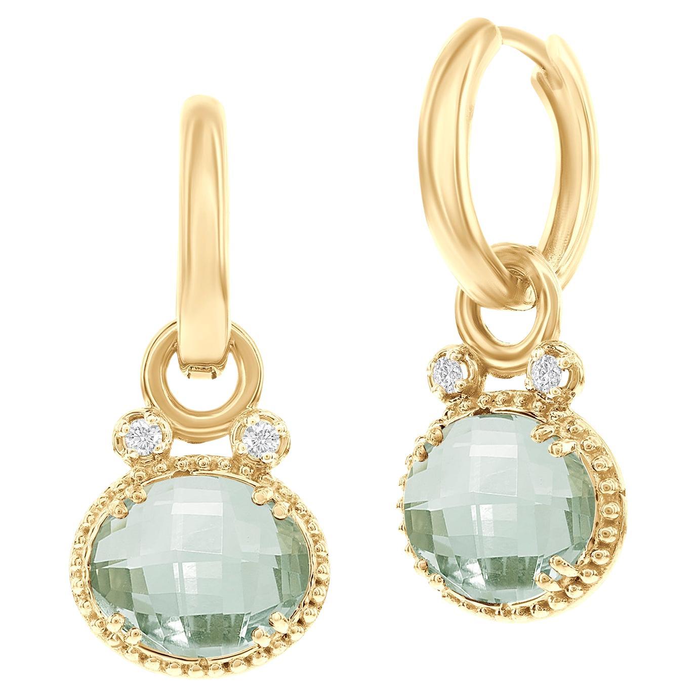 Boucles d
oreilles en or 14K 0.10 ct. tw.
4.9CT Green Amethyst Color Stone