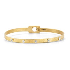 14K Gold 0.10 ct. tw. 4mm Hammered Bangle Bracelet