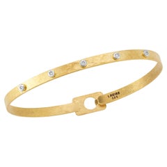 14K Gold 0.10 ct. tw. 4mm Hammered Bangle Bracelet