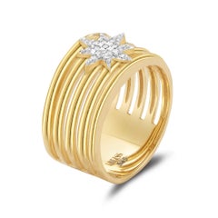 14K Gold 0.10 ct. tw. Cut-Out Star Motif Ring