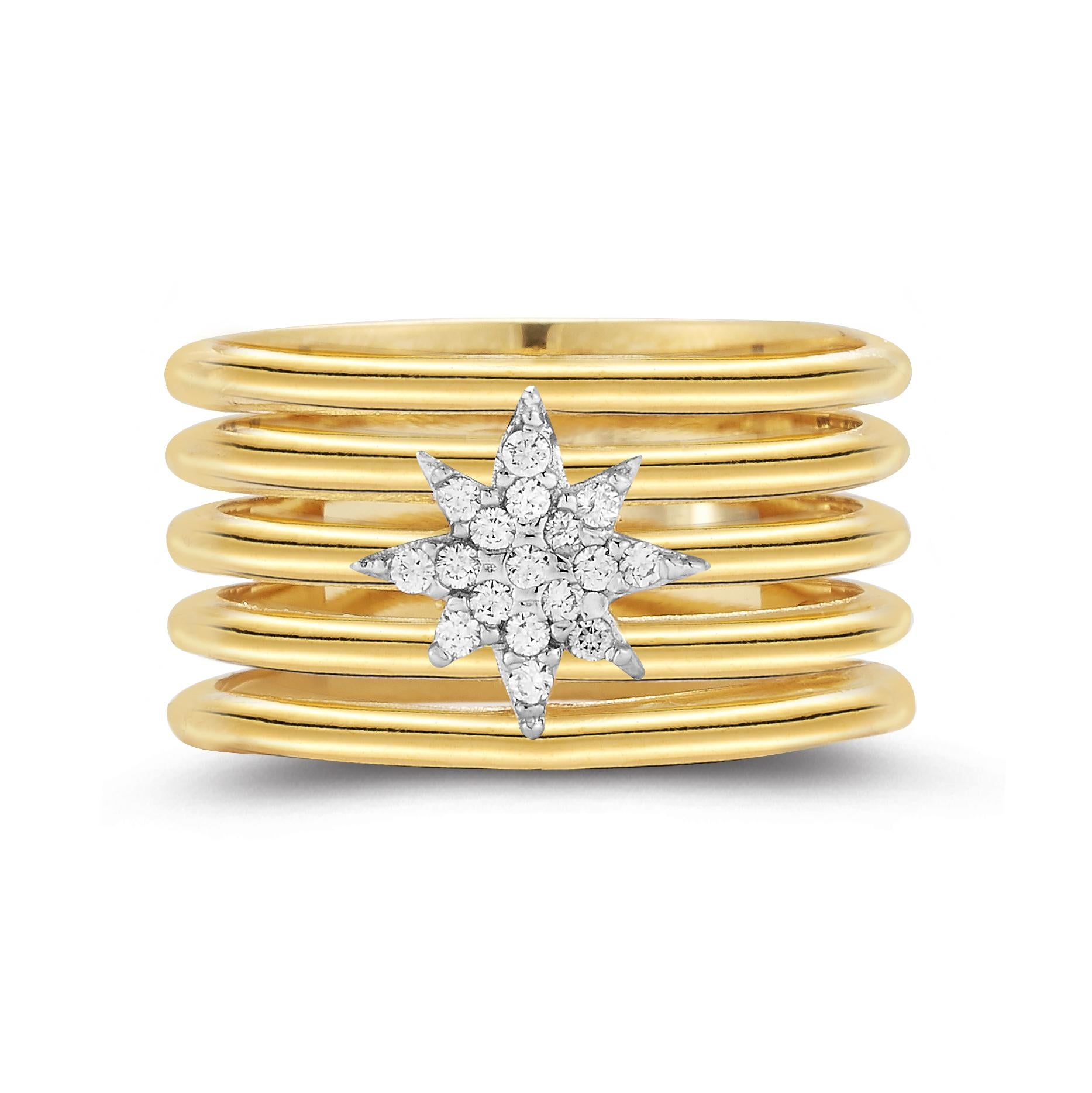 For Sale:  14K Gold 0.10 ct. tw. Cut-Out Star Motif Ring 3