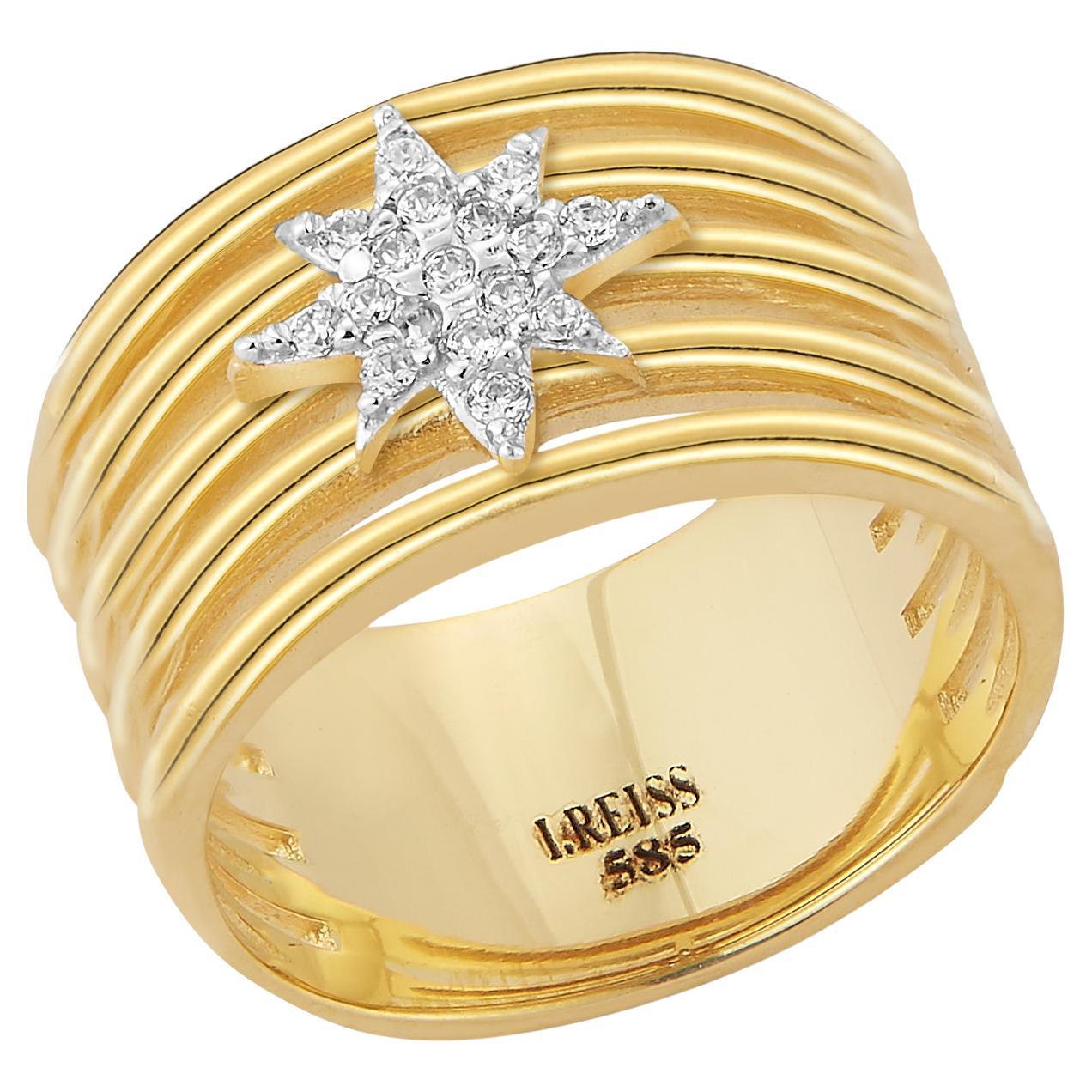 For Sale:  14K Gold 0.10 ct. tw. Cut-Out Star Motif Ring