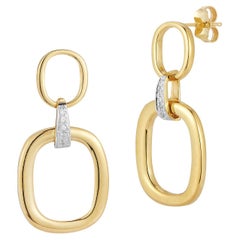 Or 14 carats 0,10 ct. tw. Boucles d'oreilles pendantes