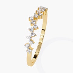 14K Gold 0.10 Ctw Curved Gold Natural Diamond Wedding Band SI GH