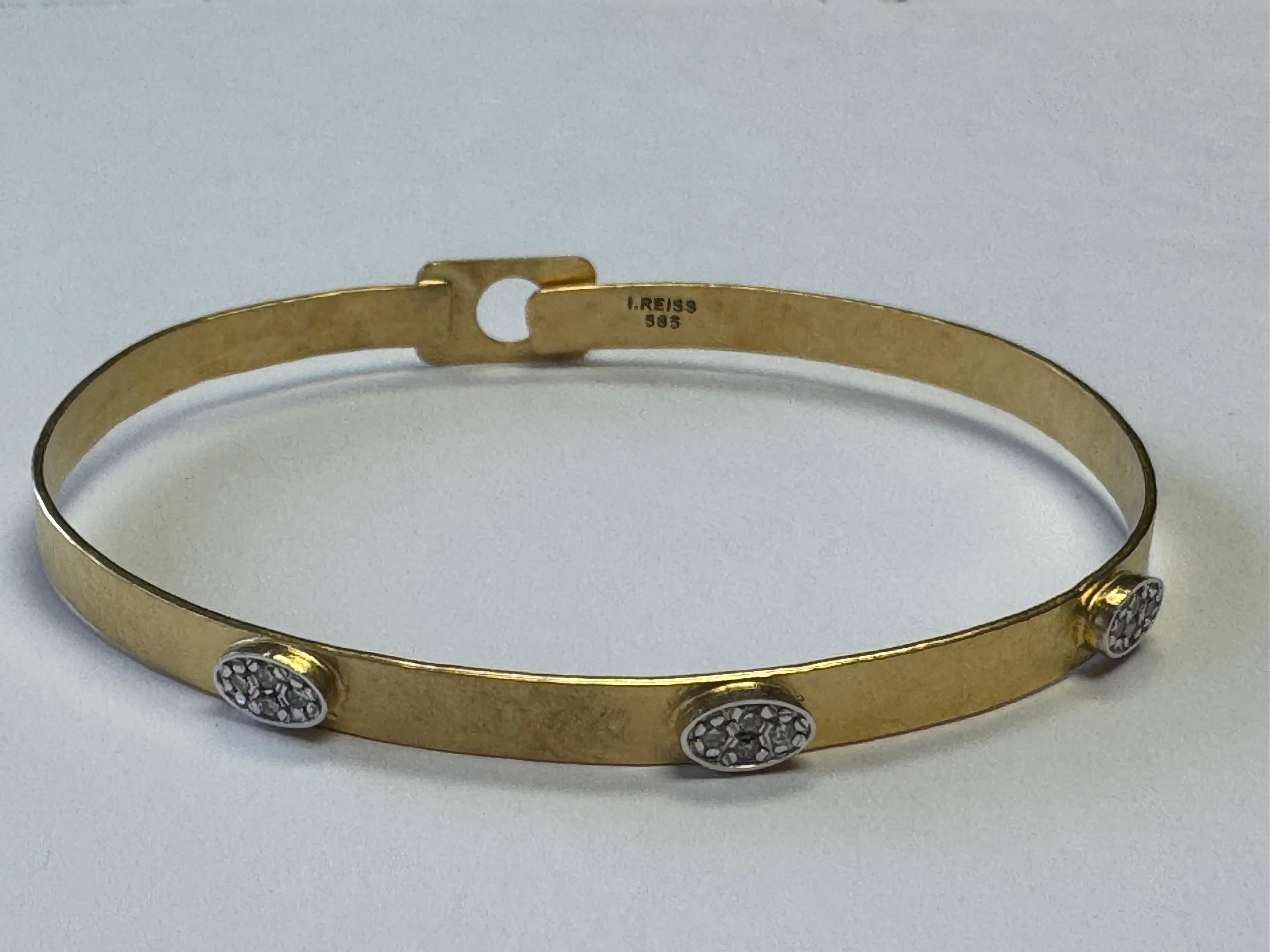 De las mujeres Oro de 14K 0,12 ct. tw. Pulsera martillada de 4 mm en venta