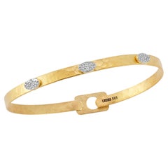 14K Gold 0.12 ct. tw. 4mm Hammered Bangle Bracelet