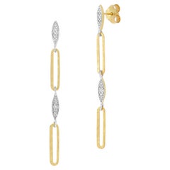14K Gold 0,12 ct. tw. Offene Ohrringe mit baumelndem Link