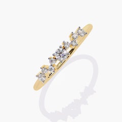 14K Gold 0.12 Ctw Natural Multi Round Diamond Ring Wedding Band SI GH