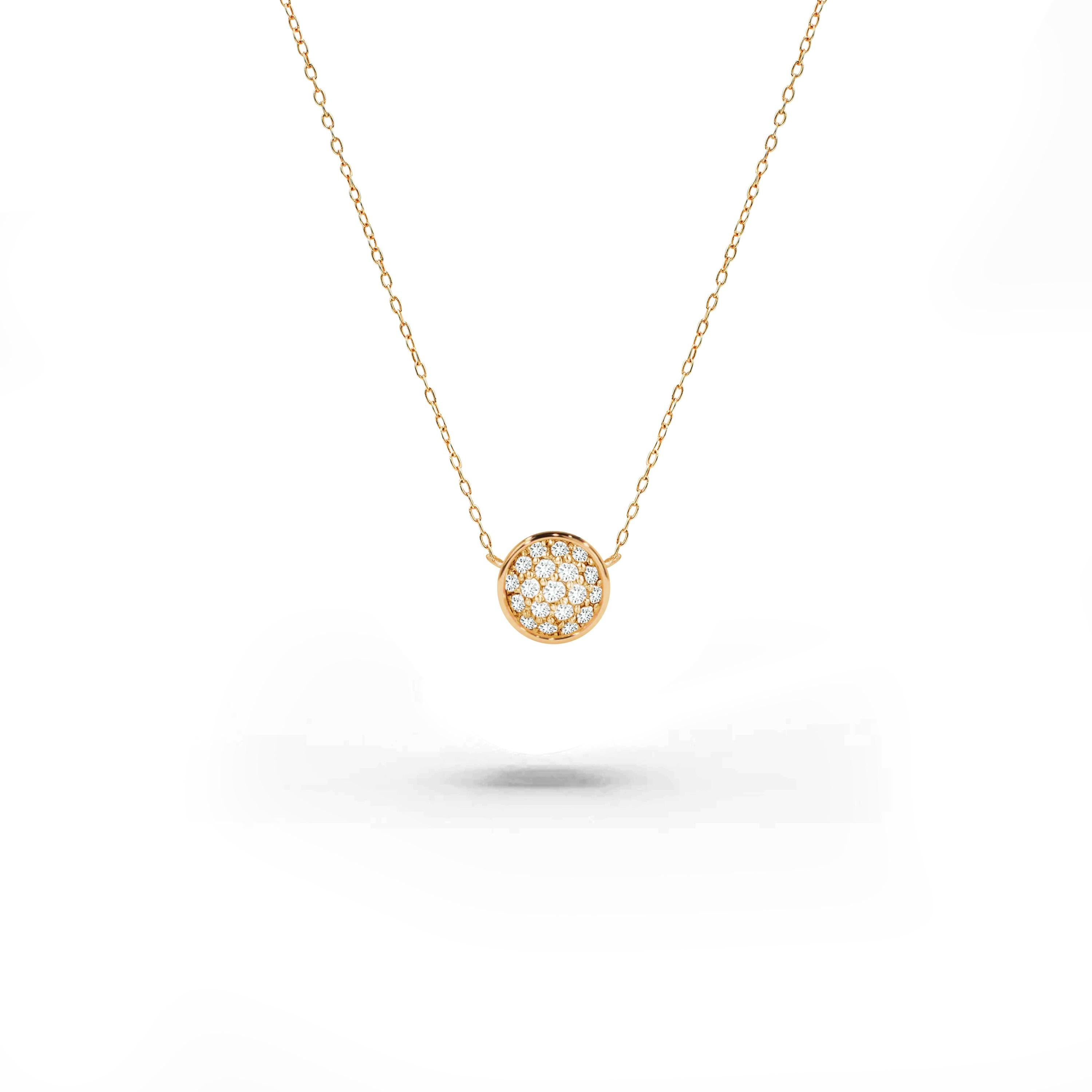 Diamond Circle Necklace 14k Solid Rose Gold Diamond Cluster Disc Necklace Pave Set Natural Diamond Simple Minimal Necklace

This listing is for 14k Gold and the item is ready to ship if you want it in any other option like rose gold, yellow gold