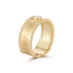 Oro 14K 0,15 ct. tw. Anello con perline da 8 mm create in laboratorio