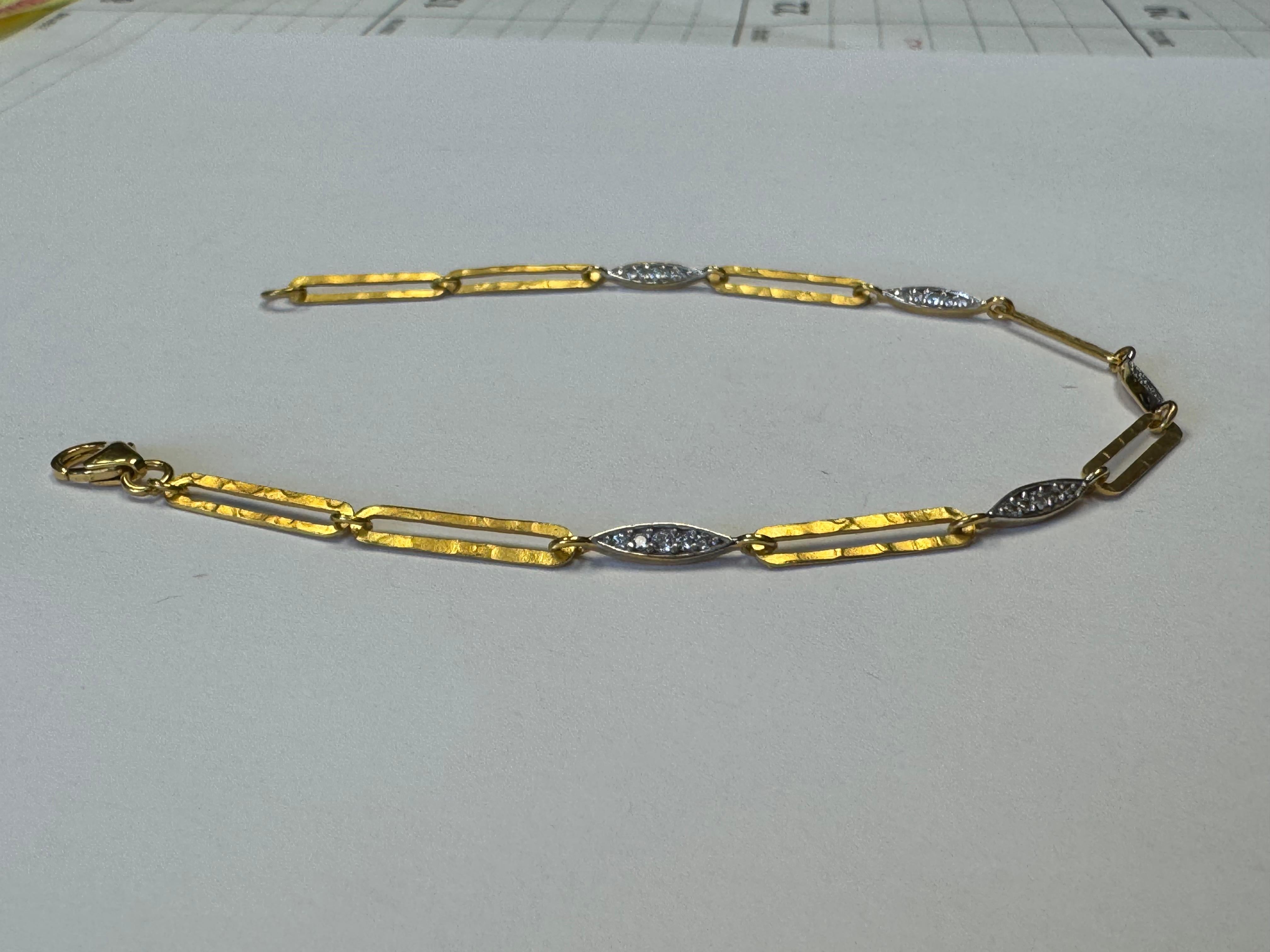 Women's 14K Gold 0.15 ct. tw. Open Link Bracelet For Sale