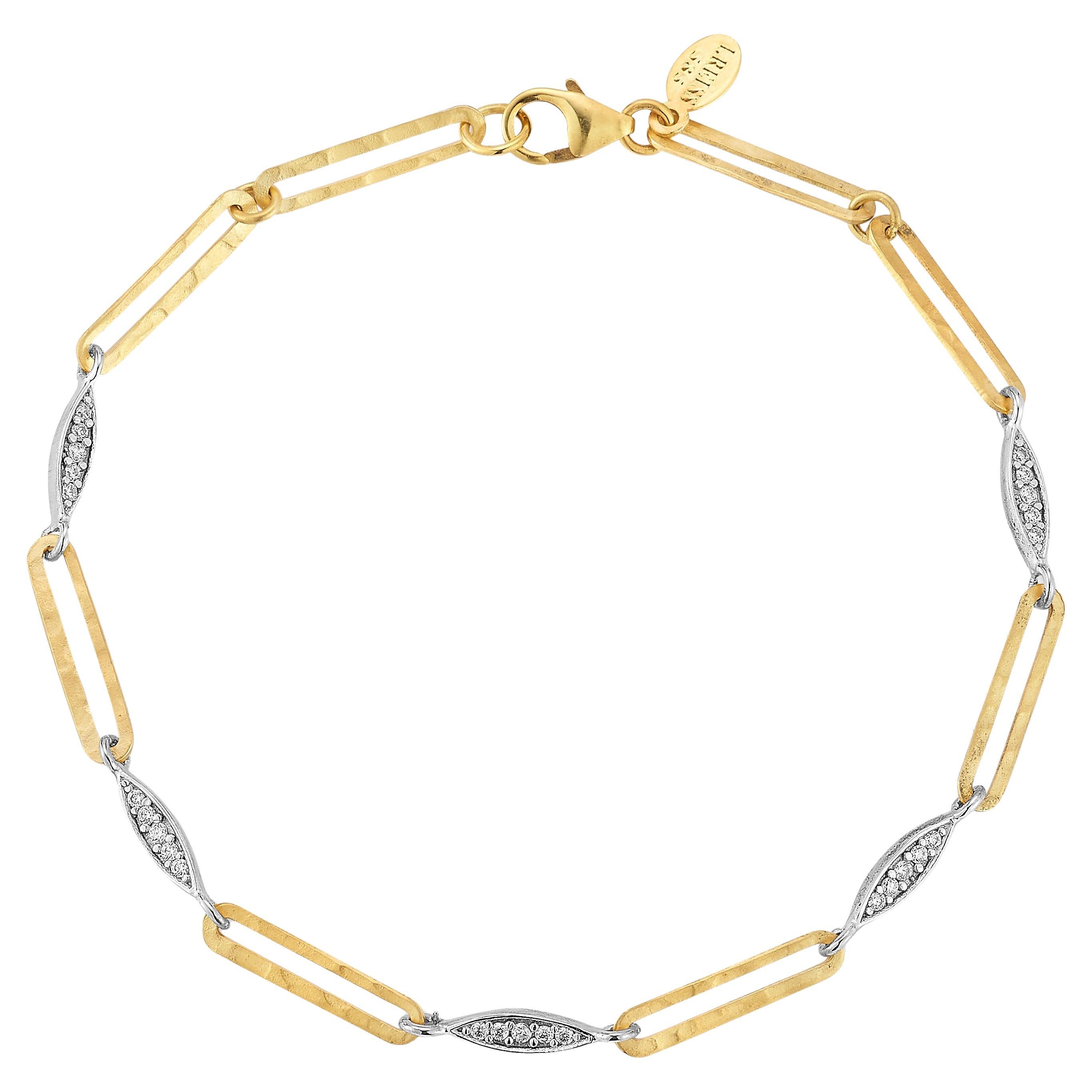 14K Gold 0.15 ct. tw. Open Link Bracelet For Sale