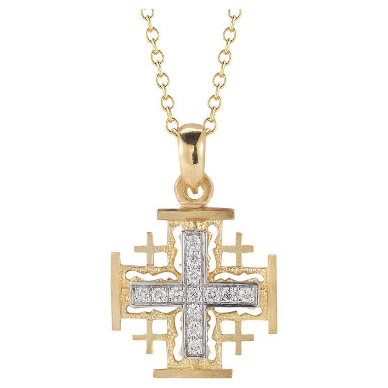14K Gold 0.16 ct. tw. Jerusalem Cross Pendant
