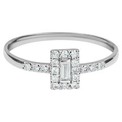14k Gold 0.17 Carat Baguette Diamond Engagement Ring