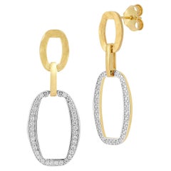 14K Gold 0,18 ct. tw. Offene Ellipsen-Ohrringe (baumelnd)