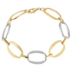 14K Gold 0.18 ct. tw. Ellipse Shaped Open Link Bracelet
