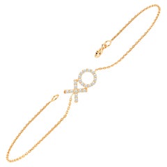Bracelet d'amitié XO XO en or 14K avec diamants 0,2 Ct