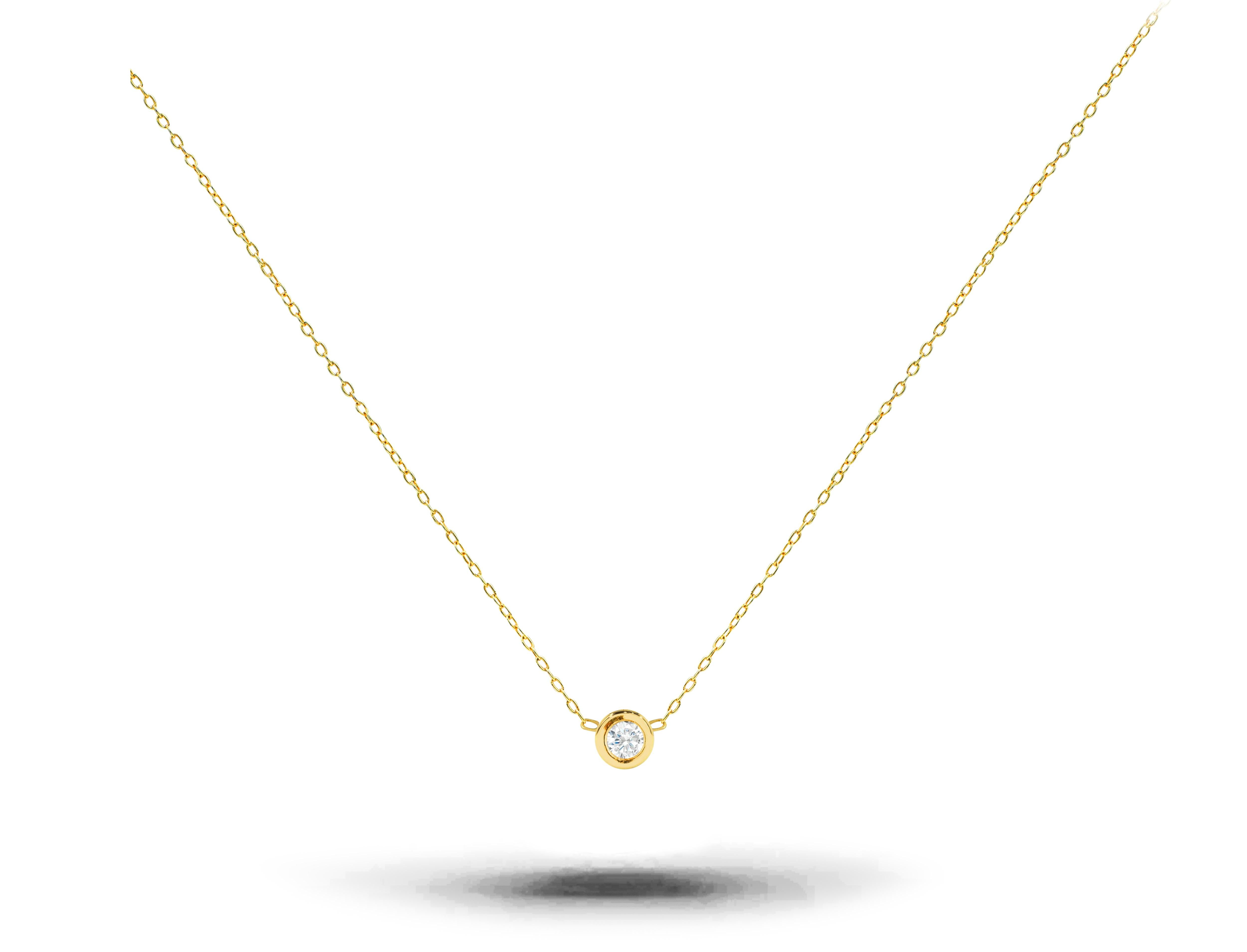 solitaire bezel diamond necklace