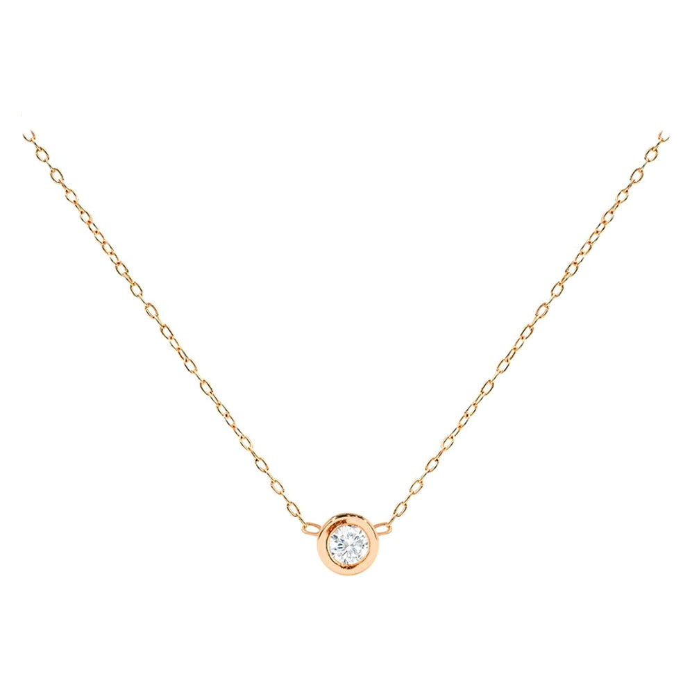 Collana con solitario di diamanti in oro 14k da 0,20 carati con castone