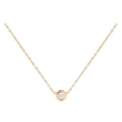Collana con solitario di diamanti in oro 14k da 0,20 carati con castone