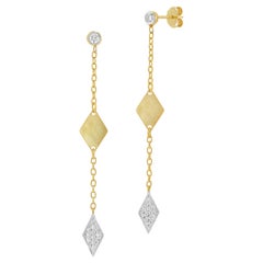 14K Gold 0.20 ct. tw. Dangling Diamond-Shaped Earrings