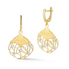 Or 14K 0,20 ct. tw. Boucles d'oreilles pendantes