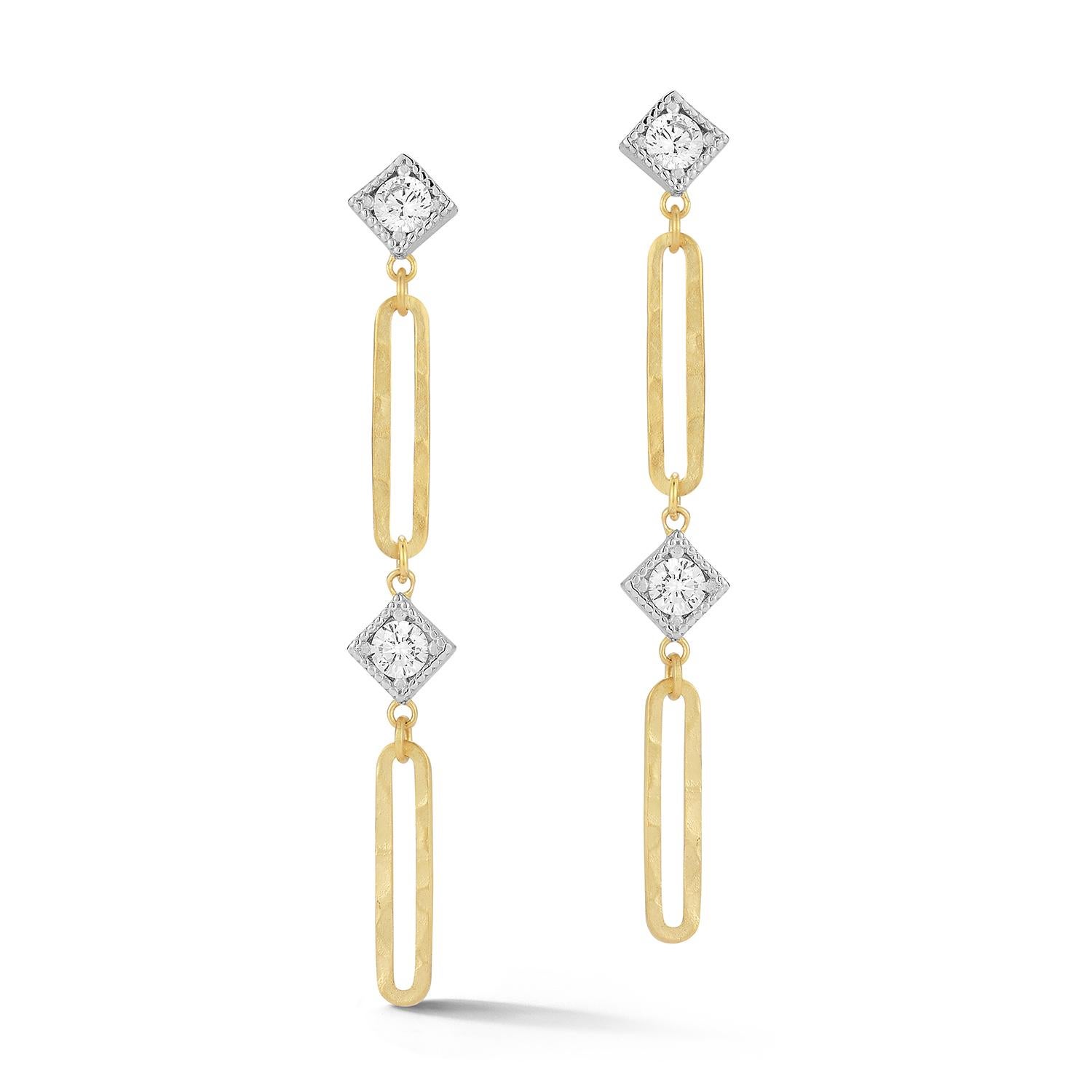 Oro 14K 0,20 ct. tw. Orecchini pendenti A Link aperti In condizioni Nuovo in vendita a Great Neck, NY