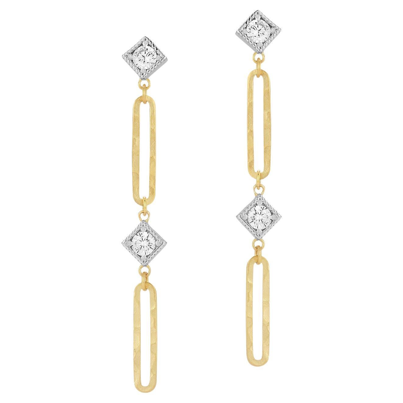 Oro 14K 0,20 ct. tw. Orecchini pendenti A Link aperti in vendita