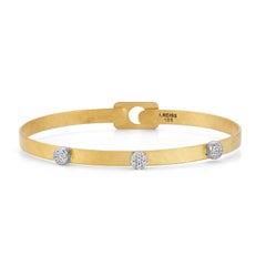 14K Gold 0.21 ct. tw. 4mm Hammered Bangle Bracelet